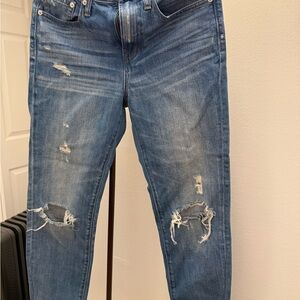 MADEWELL Distressed Blue Jeans in 25